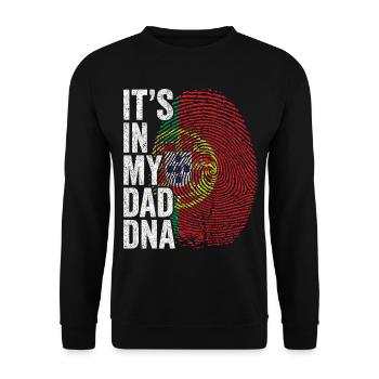 Portugal Flagge Portugiesisch Papa Fußabdruck - Unisex Pullover - Schwarz - Vorne - Alina (178cm) & Michal (187cm)