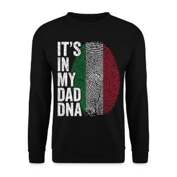 Drapeau Italie Empreinte Papa Italien - Sweat-shirt Unisexe - noir - Devant - Alina (178cm) & Michal (187cm)