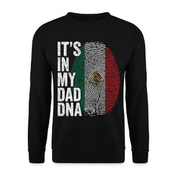 Mexikanische Flagge Mexikanischer Papa Fußabdruck - Unisex Pullover - Schwarz - Vorne - Alina (178cm) & Michal (187cm)