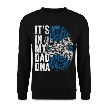 Schottische Flagge Scottish Dad Footprint - Unisex Pullover - Schwarz - Vorne - Alina (178cm) & Michal (187cm)