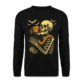 Skelett-Kuschel-Labrador-Retriever - Unisex Pullover - Schwarz - Vorne - Alina (178cm) & Michal (187cm)