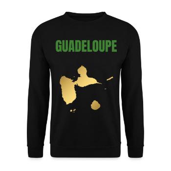 T-shirt Guadeloupe carte dorée Antilles - Sweat-shirt Unisexe - noir - Devant - Alina (178cm) & Michal (187cm)