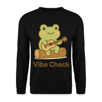 Frog on Log Guitare acoustique - Sweat-shirt Unisexe - noir - Devant - Alina (178cm) & Michal (187cm)
