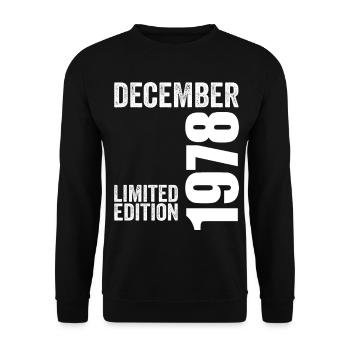 Cadeau Anniversaire Rétro - Décembre 1978 - Sweat-shirt Unisexe - noir - Devant - Alina (178cm) & Michal (187cm)
