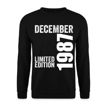 Cadeau Anniversaire Rétro - Décembre 1987 - Sweat-shirt Unisexe - noir - Devant - Alina (178cm) & Michal (187cm)