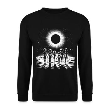 Cosmic Silhouette Familienkreis - Unisex Pullover - Schwarz - Vorne - Alina (178cm) & Michal (187cm)