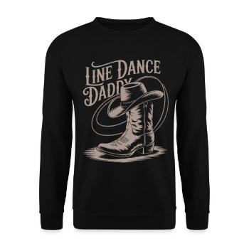 Line Dance Daddy - Unisex Pullover - Schwarz - Vorne - Alina (178cm) & Michal (187cm)