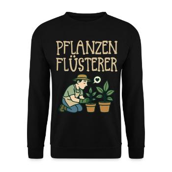 Pflanzenflüsterer Gärtner - Unisex Pullover - Schwarz - Vorne - Alina (178cm) & Michal (187cm)