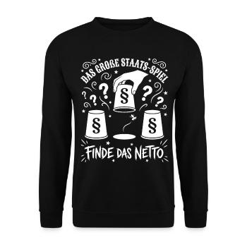 Das Große Staats Spiel - Unisex Pullover - Schwarz - Vorne - Alina (178cm) & Michal (187cm)