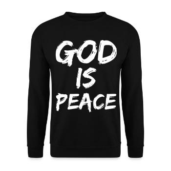 god is peace - Unisex Pullover - Schwarz - Vorne - Alina (178cm) & Michal (187cm)