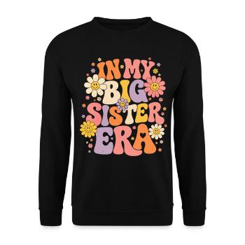 In My Big Sister Era Retro | Big Sister Gift - Unisex Sweatshirt - black - Front - Alina (178cm) & Michal (187cm)