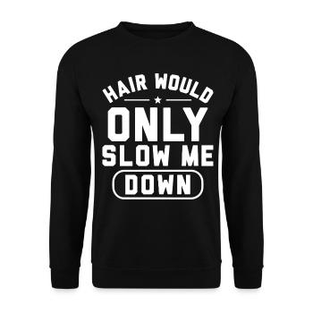 Humour Chauve Crâne Rasé | Cadeau Drôle Homme - Sweat-shirt Unisexe - noir - Devant - Alina (178cm) & Michal (187cm)