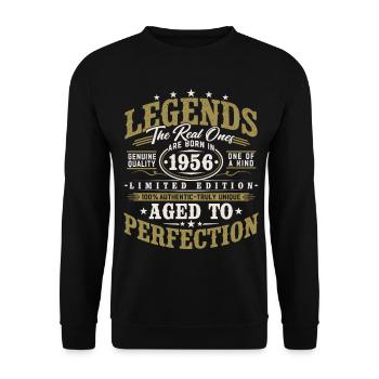 1956 Vintage Vintage Birthday Gift Retro - Unisex Sweatshirt - black - Front - Alina (178cm) & Michal (187cm)