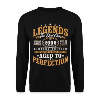 2006 Jahrgang Vintage Geburtstag Geschenk Retro - Unisex Pullover - Schwarz - Vorne - Alina (178cm) & Michal (187cm)