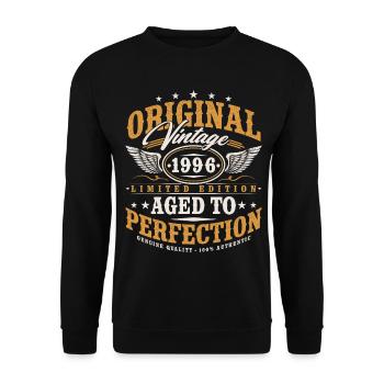 Original 1996 Vintage Vintage Birthday Gift - Unisex Sweatshirt - black - Front - Alina (178cm) & Michal (187cm)