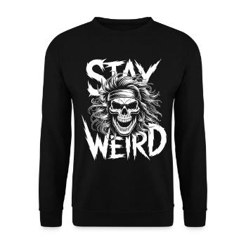 Stay Weird Vibes - Unisex Pullover - Schwarz - Vorne - Alina (178cm) & Michal (187cm)