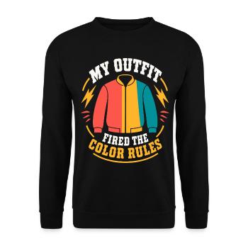 My Outfit Fired the Color Rules - Unisex Pullover - Schwarz - Vorne - Alina (178cm) & Michal (187cm)