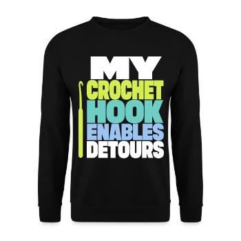 Häkeln – My Crochet Hook Enables Detours - Unisex Pullover - Schwarz - Vorne - Alina (178cm) & Michal (187cm)