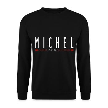MICHEL prénom cadeau t-shirt personnalisé michel - Sweat-shirt Unisexe - noir - Devant - Alina (178cm) & Michal (187cm)
