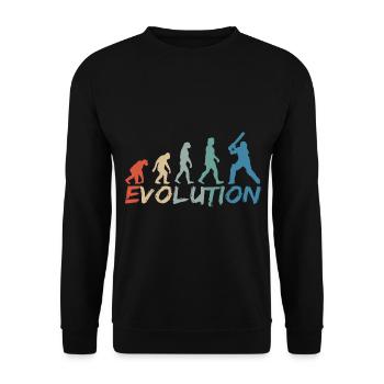 Cricket Cricket Batsman Evolution Vintage - Unisex Sweatshirt - black - Front - Alina (178cm) & Michal (187cm)