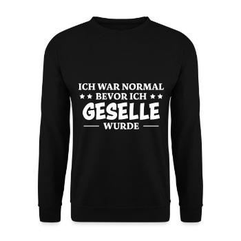 Geselle Spruch Lustiges Gesellenprüfung Geschenk - Unisex Pullover - Schwarz - Vorne - Alina (178cm) & Michal (187cm)