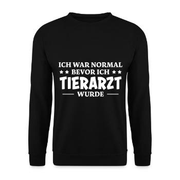 Tierarzt Spruch Beruf Lustiges Tierarzt Geschenk - Unisex Pullover - Schwarz - Vorne - Alina (178cm) & Michal (187cm)