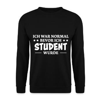 Student Spruch Uni Universität Student Geschenk - Unisex Pullover - Schwarz - Vorne - Alina (178cm) & Michal (187cm)