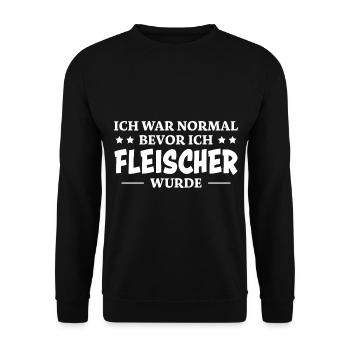 Fleischer Spruch Metzger Lustig Fleischer Geschenk - Unisex Pullover - Schwarz - Vorne - Alina (178cm) & Michal (187cm)