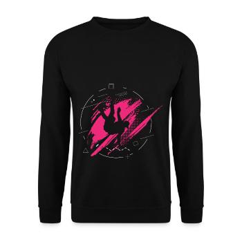 Breakdance Geschenk Pink Mädchen - Unisex Pullover - Schwarz - Vorne - Alina (178cm) & Michal (187cm)