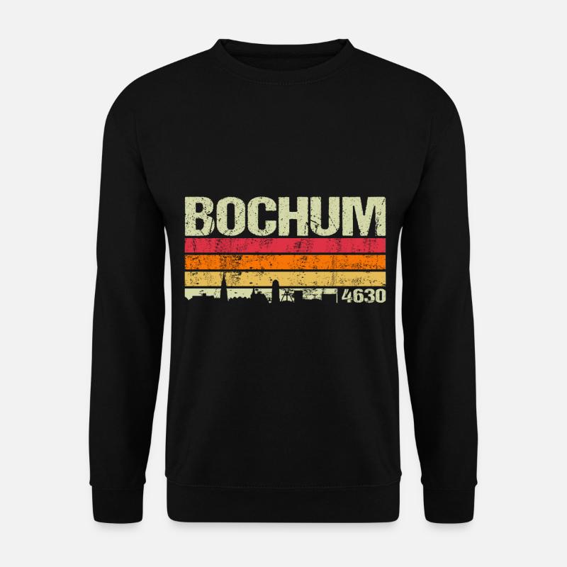4630 Bochum Skyline Stadt PLZ Postleitzahl Retro - Unisex Pullover - Schwarz