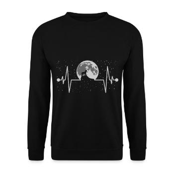 Lagotto Romagnolo Moon Heartbeat - Unisex Sweatshirt - black - Front - Alina (178cm) & Michal (187cm)