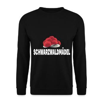 Bollenhut Schwarzwald Schwarzwaldmädel - Unisex Pullover - Schwarz - Vorne - Alina (178cm) & Michal (187cm)