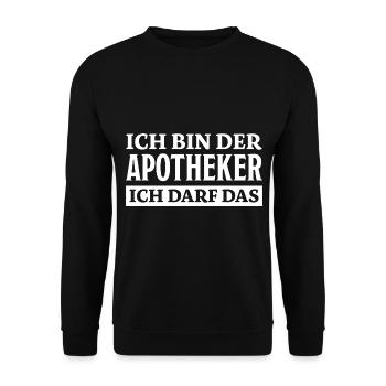 Apotheker Spruch Beruf Lustiges Apotheker Geschenk - Unisex Pullover - Schwarz - Vorne - Alina (178cm) & Michal (187cm)