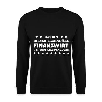 Finanzwirt Lustiger Spruch Job Finanzwirt Geschenk - Unisex Pullover - Schwarz - Vorne - Alina (178cm) & Michal (187cm)