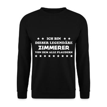 Zimmerer Lustiger Spruch Fun Zimmermann Geschenk - Unisex Pullover - Schwarz - Vorne - Alina (178cm) & Michal (187cm)