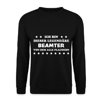 Beamter Lustiger Spruch Verbeamtung Büro Geschenk - Unisex Pullover - Schwarz - Vorne - Alina (178cm) & Michal (187cm)