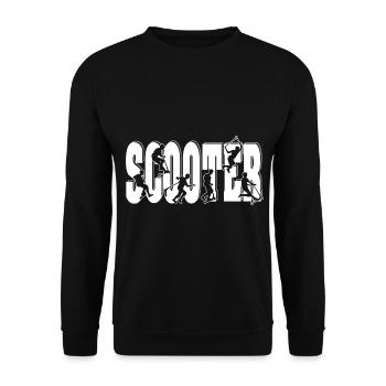 Stunt Scooter, Kick Scooter and Kick Scooter Jumps - Unisex Sweatshirt - black - Front - Alina (178cm) & Michal (187cm)