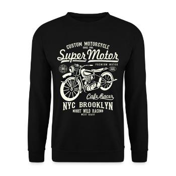 SUPER CAFE RACER Motorcycles Motorcycles Gift - Unisex Sweatshirt - black - Front - Alina (178cm) & Michal (187cm)