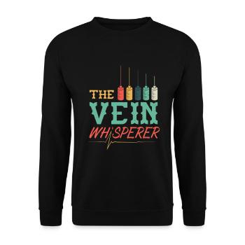 Phlebologe Phlebologie The Vein Whisperer - Unisex Pullover - Schwarz - Vorne - Alina (178cm) & Michal (187cm)