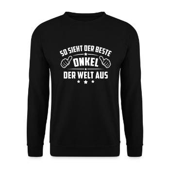 So sieht der beste onkel der welt aus shirt onkel - Unisex Pullover - Schwarz - Vorne - Alina (178cm) & Michal (187cm)