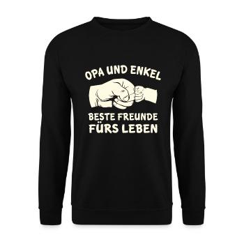 Opa und enkel beste freunde fürs leben comic baby - Unisex Pullover - Schwarz - Vorne - Alina (178cm) & Michal (187cm)