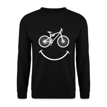 mountain biking t-shirt for cyclists - Unisex Sweatshirt - black - Front - Alina (178cm) & Michal (187cm)
