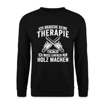 Geschenk für Holzfäller - Unisex Pullover - Schwarz - Vorne - Alina (178cm) & Michal (187cm)