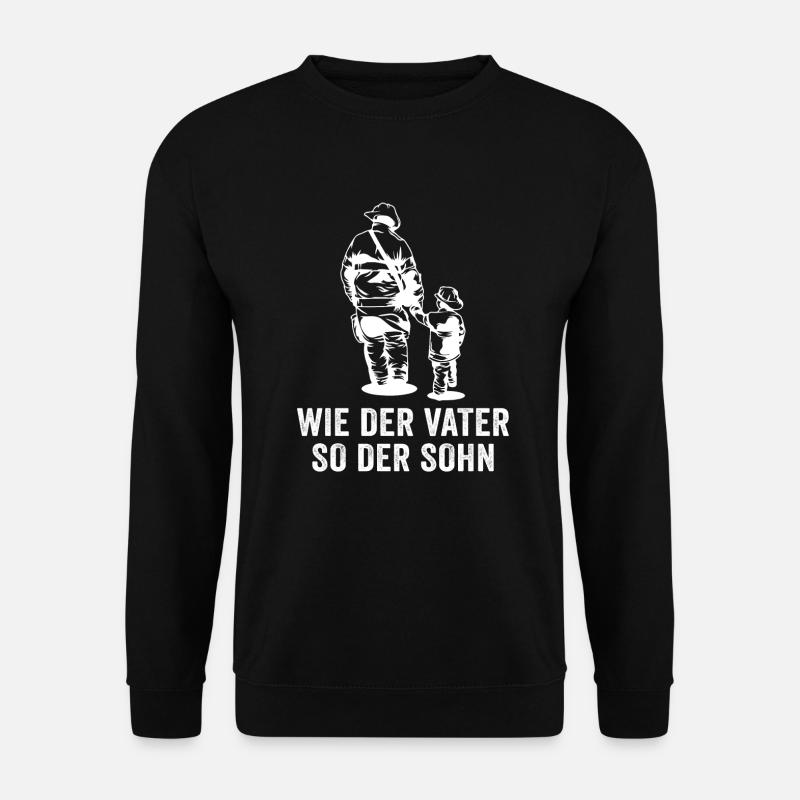 wie der vater so der sohn Papa Feuerwehrmann - Unisex Pullover - Schwarz
