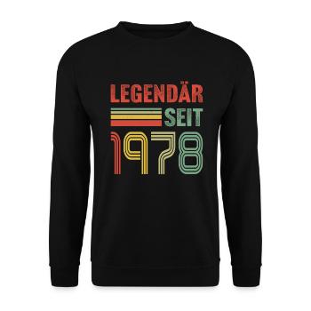 Legendär seit 1978 - Unisex Pullover - Schwarz - Vorne - Alina (178cm) & Michal (187cm)