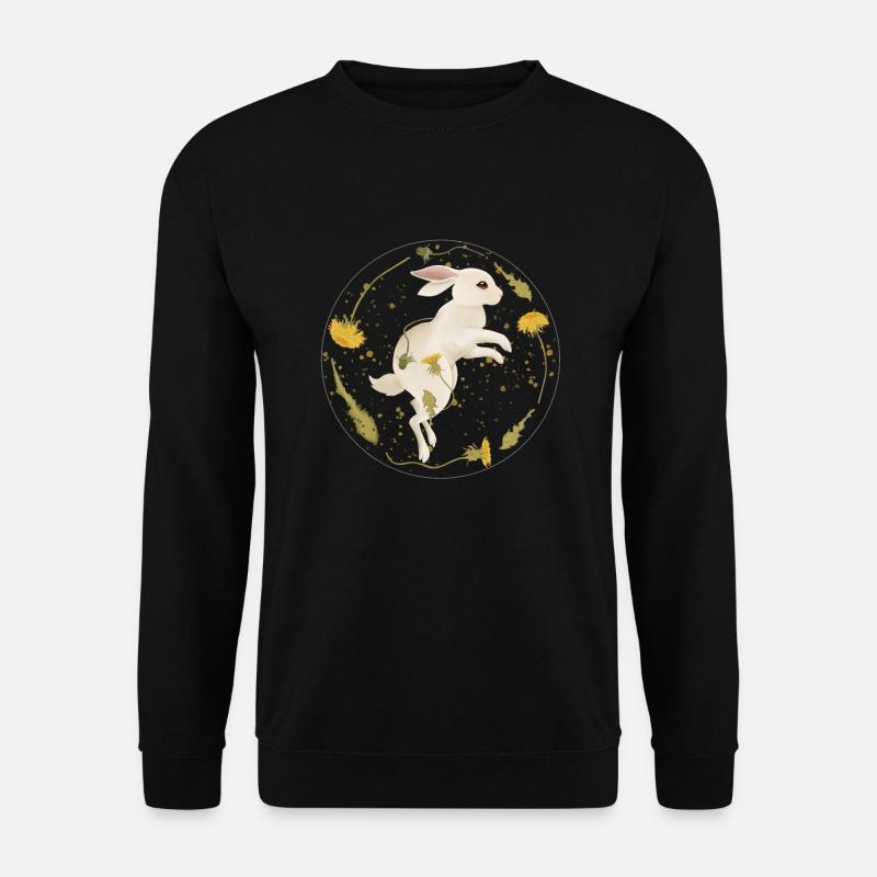 Rabbit with sowthistle - Unisex Sweatshirt - black