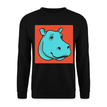 Hippo Pop Art - Sweat-shirt Unisexe - noir - Devant - Alina (178cm) & Michal (187cm)