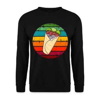 Kebab Shawarma Kebab Grill - Unisex Sweatshirt - black - Front - Alina (178cm) & Michal (187cm)