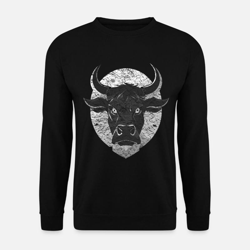 Stier Bulle grimmig böse - Unisex Pullover - Schwarz