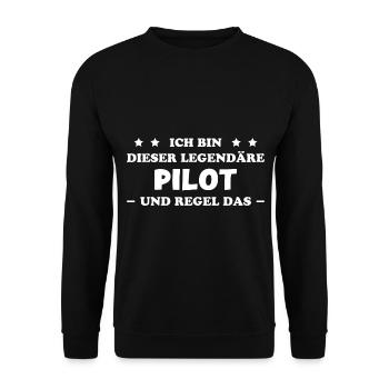 Pilot Lustige Spruch Flug Flugsport Pilot Geschenk - Unisex Pullover - Schwarz - Vorne - Alina (178cm) & Michal (187cm)
